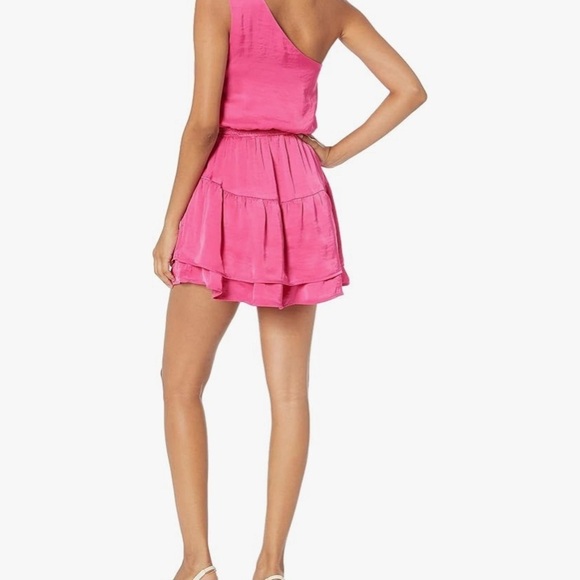 steve madden pink pointe assymetrical  tiered mini party dress - Picture 3 of 6